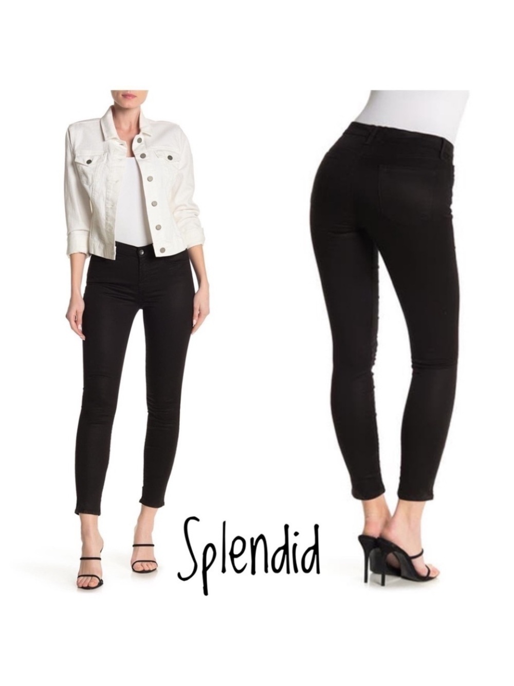 Splendid Women's Black High-Rise Skinny Jeans
